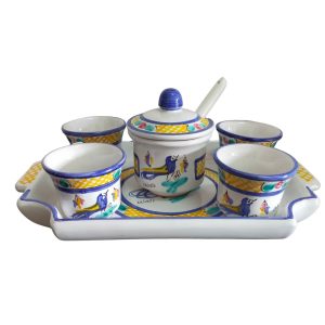 Set completo 4 tazze,zuccheriera e vassoio