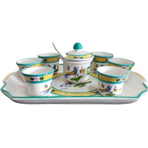 Set completo 6 tazze,zuccheriera e vassoio